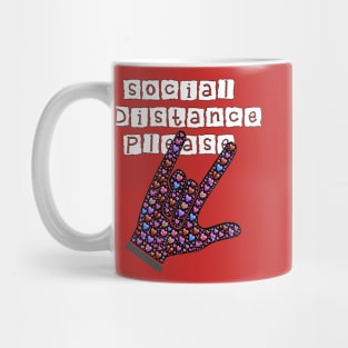 Social Distance Mask Please Global Love sign Language USA United States Patriotic 2020 Mug